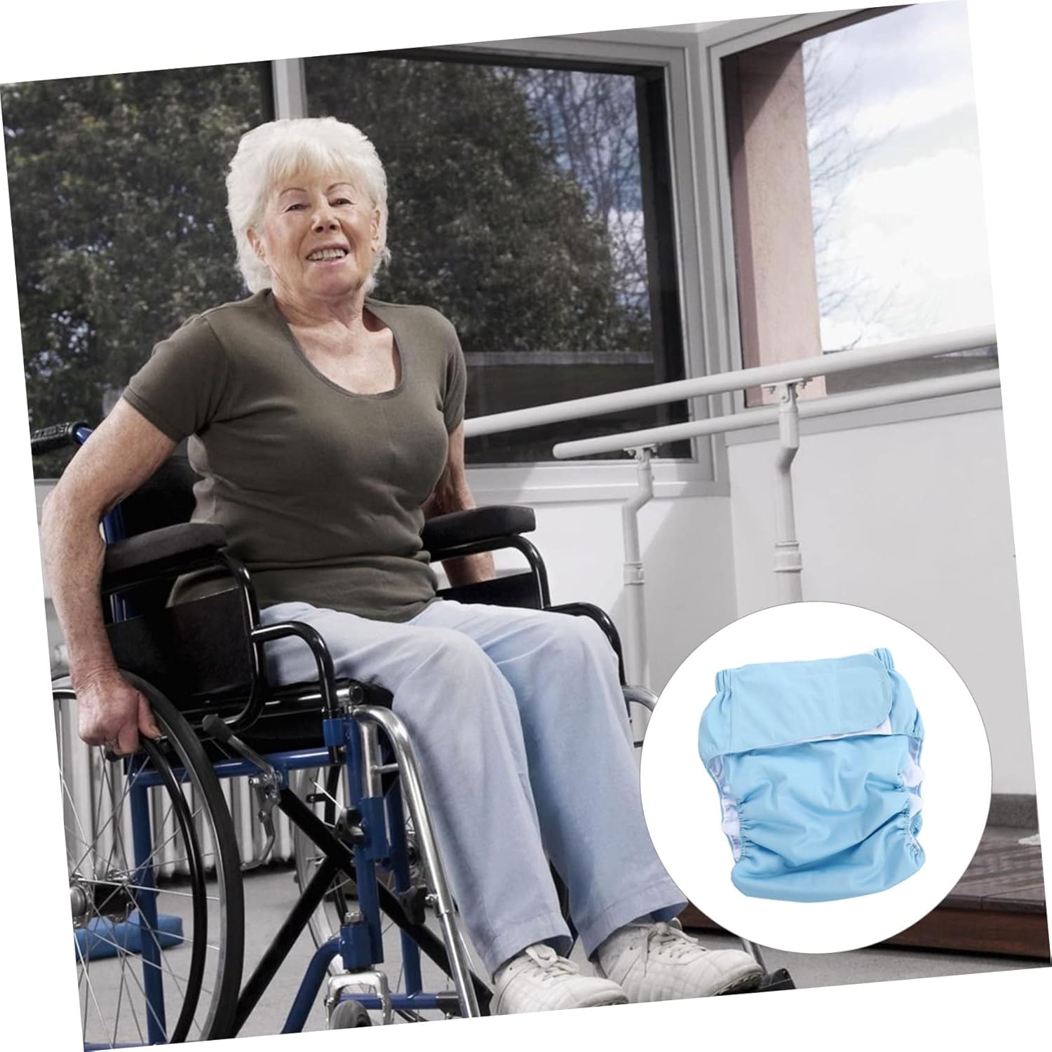 KOMBIUDA Adjustable Cloth Diaper for Adults Unisex Reusable Absorbent Elderly Care Panties with Elastic Fit and Leak Resistant Breathable Outer Shell Suitable Waist