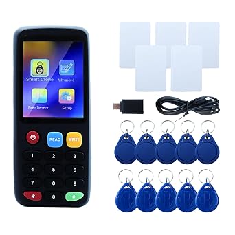 X7 RFID Reader Writer RFID Copier Multi-Frequency Smart Card Reader ID IC Elevator Card RFID Writer for Access Control System with 13.56mhz IC Key Tags and 125khz T5577 Key Fobs/Cards