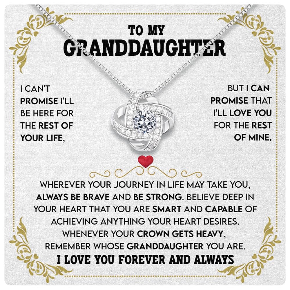 Larvincy Granddaughter Gifts From Grandma Grandpa - To My Granddaughter Necklace With Heartfelt Message & Elegant Box, Jewelry Gift For Birthday,