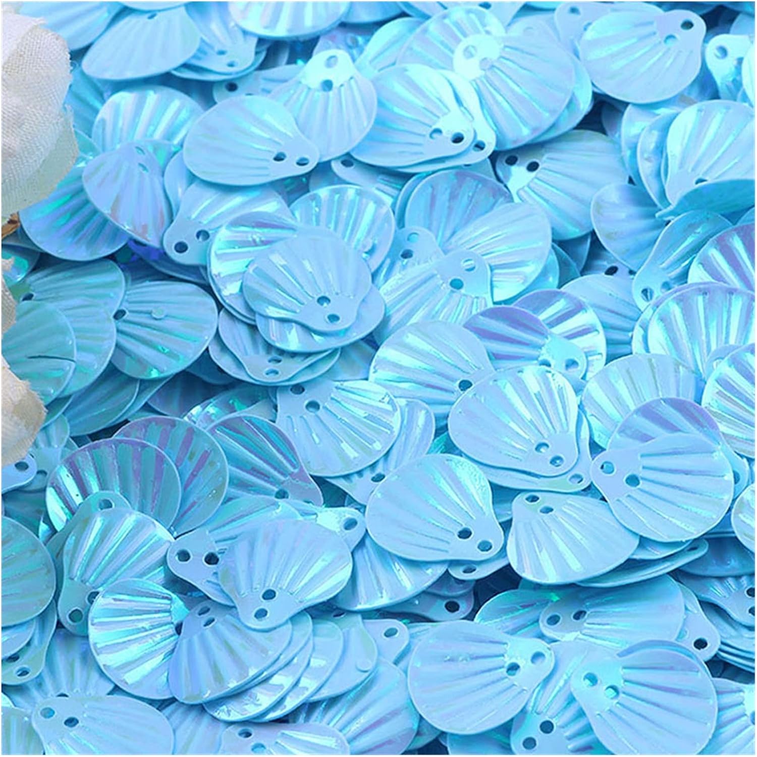 Washer,Stainless washer, Paillettes Applique, 10g Sea Shell Shape Pvc Loose Sequins Sewing Embellishment(Light Purple)