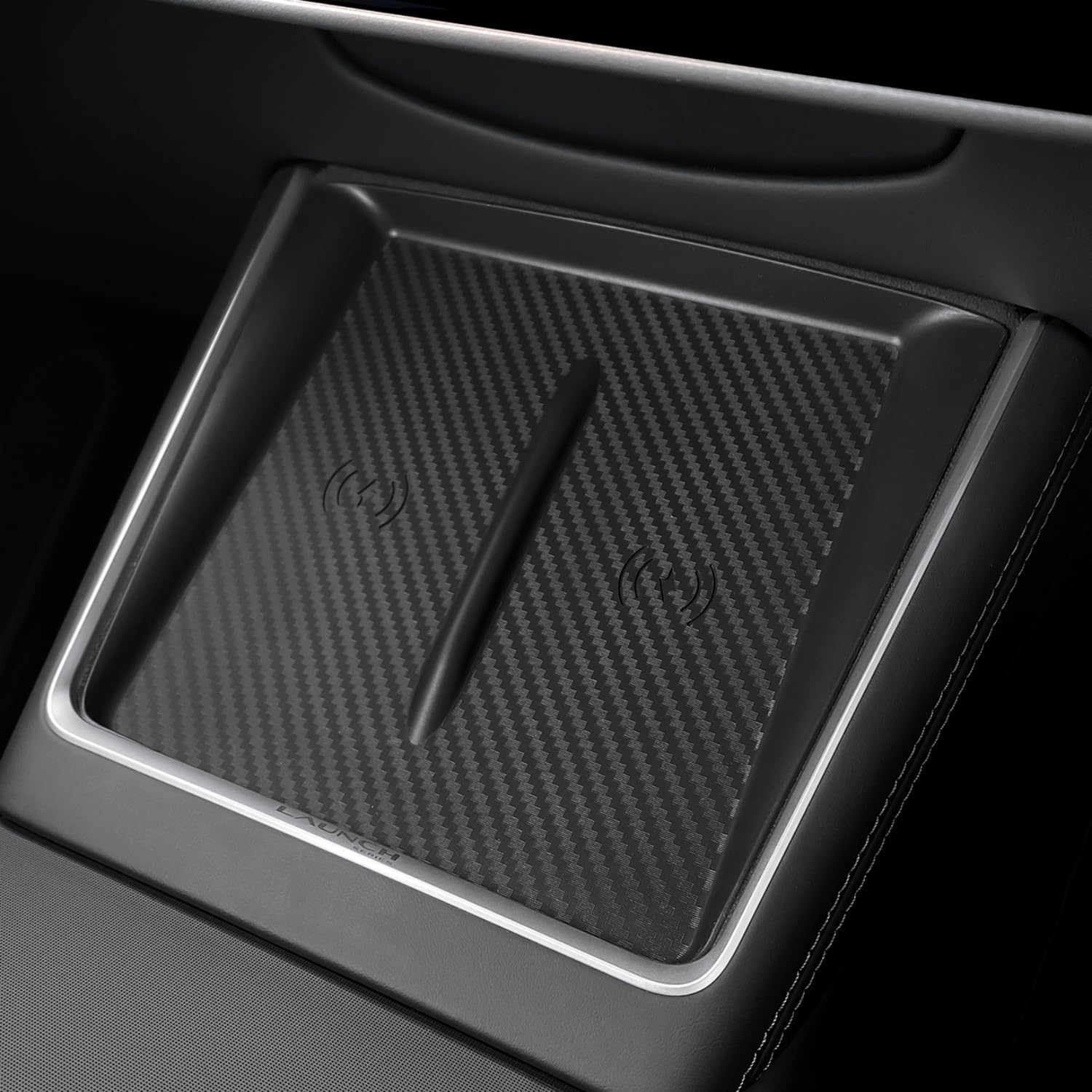 Center Center Wireless Charger Silicone Cover Designed for Tesla Model Y Juniper 2025-2026,Anti-Slip Silicone Mat for Model Y Juniper Center Console Black