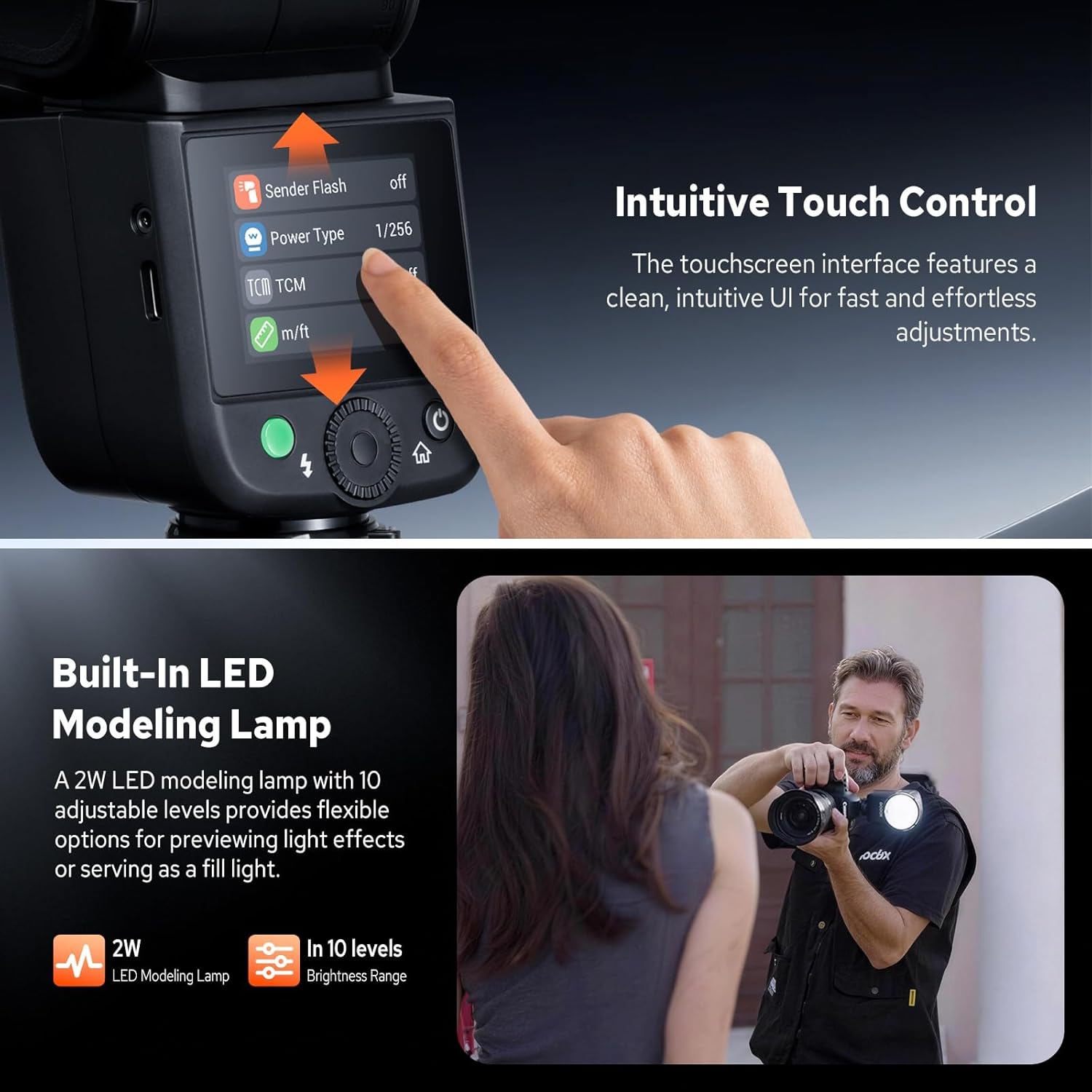 Godox V1 Mid N Flash for Nikon, Touchscreen Speedlite, 55Ws High Output, USB-C Charging, 650 Full-Power Flashes, 1.7s Fast Recycle, 2.4G Wireless 1/8000s HSS, GODOX V1 Mid V1mid N TTL Flash Speedlight