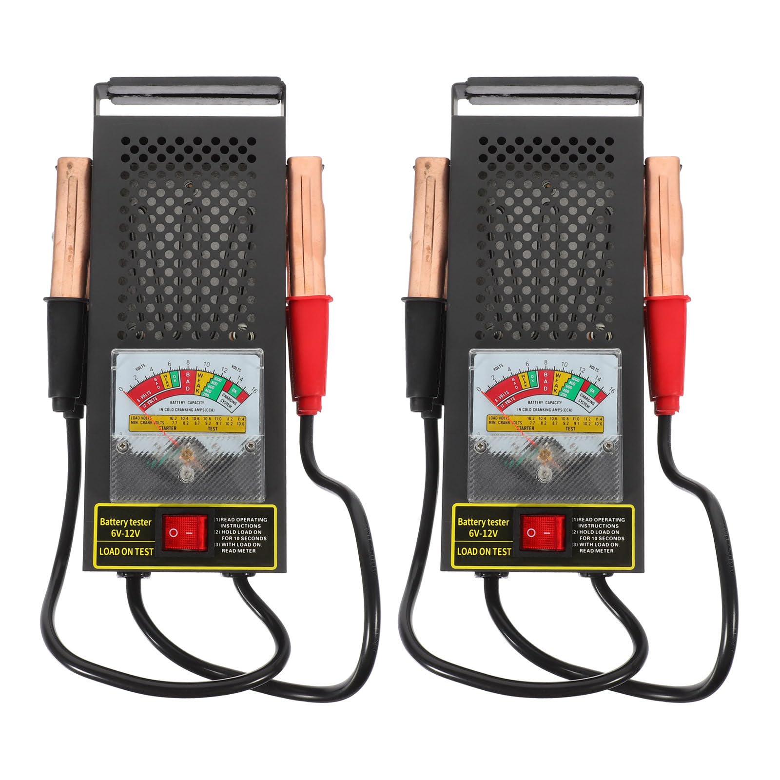 Operitacx 2 comprobadores de baterías para automóviles - Comprobador y diagnóstico portátil de baterías de coche - Analizador de voltaje y dispositivo de prueba para vehículos (coche, camión,