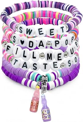 Kpop Bracelet, 6pcs K-pop Bracelet Set, Birthday Party Friendship BFF Gifts, K Pop Merch for Fans Movie Lovers