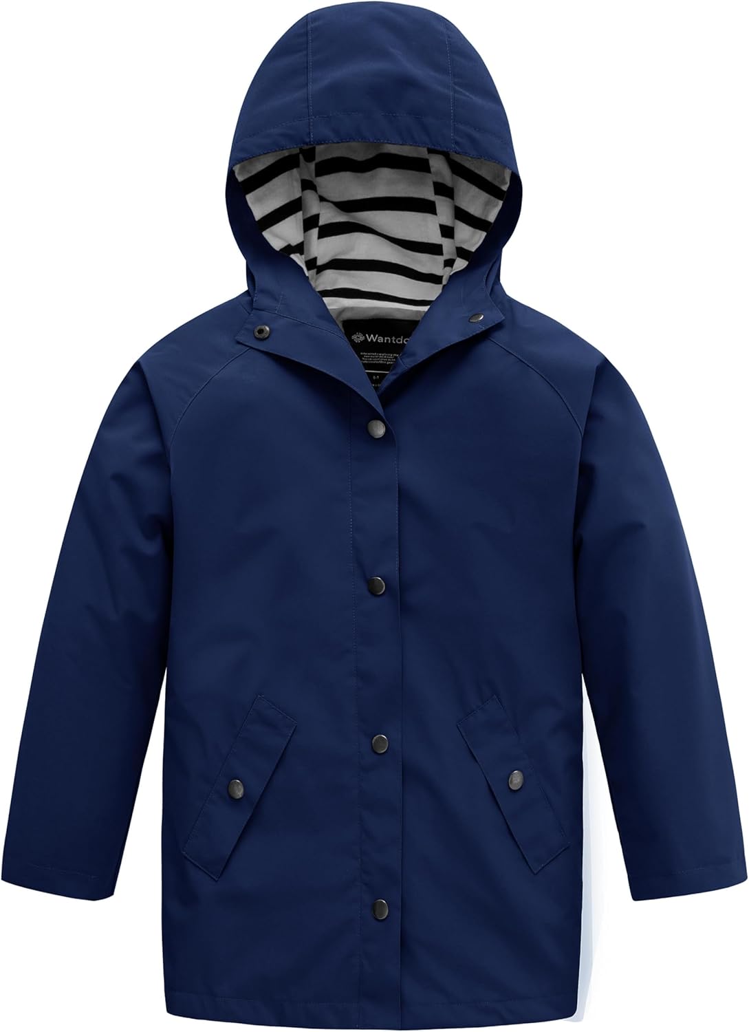 wantdo Boys & Girls Waterproof Rain Jacket Lightweight Rain Coat Hooded Windbreaker