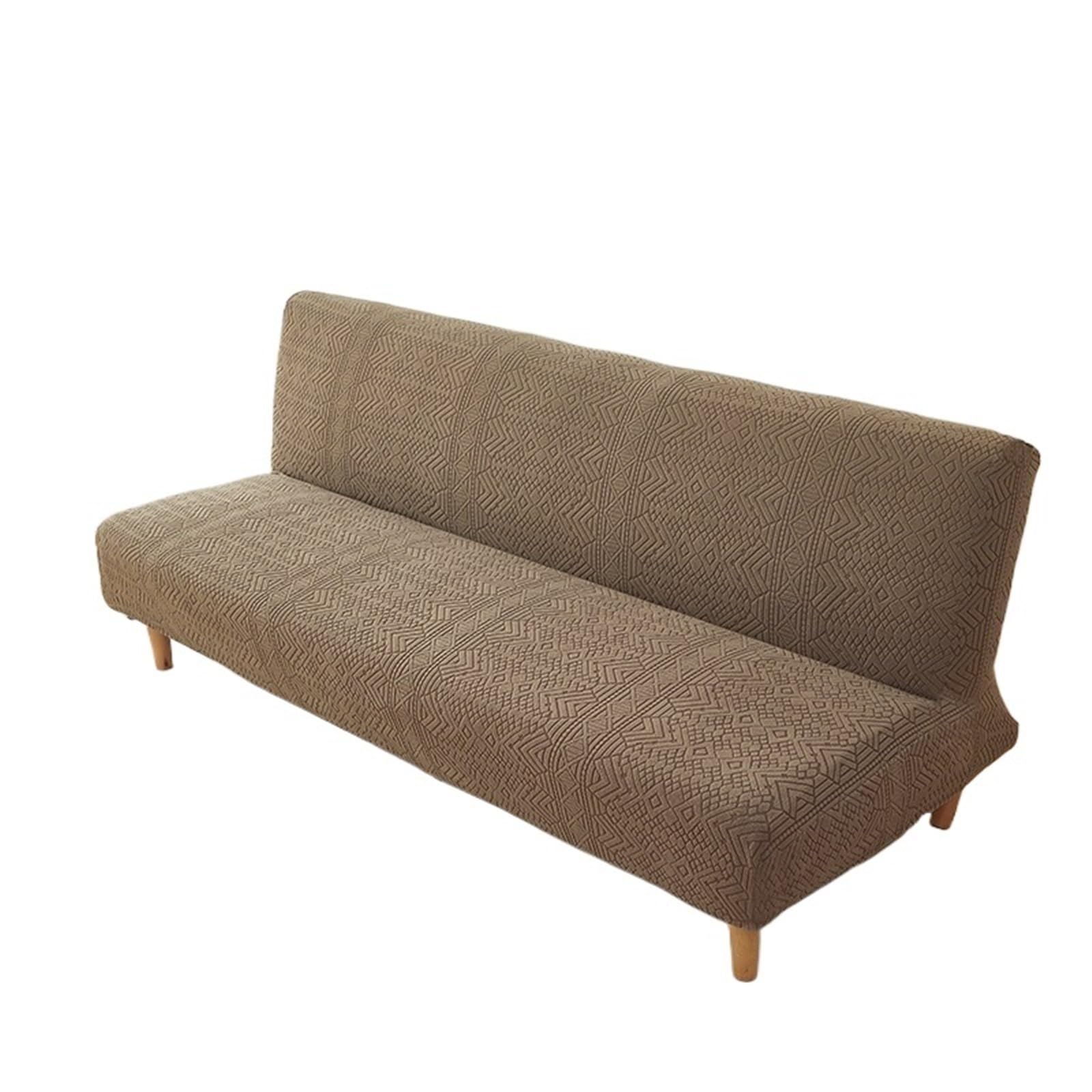 Housse de canapé sans accoudoir jacquard extensible clic-clac lit taille S