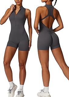 HerGymClothing Women Racerback Gym Workout Jumpsuit Shorts Fitness romper