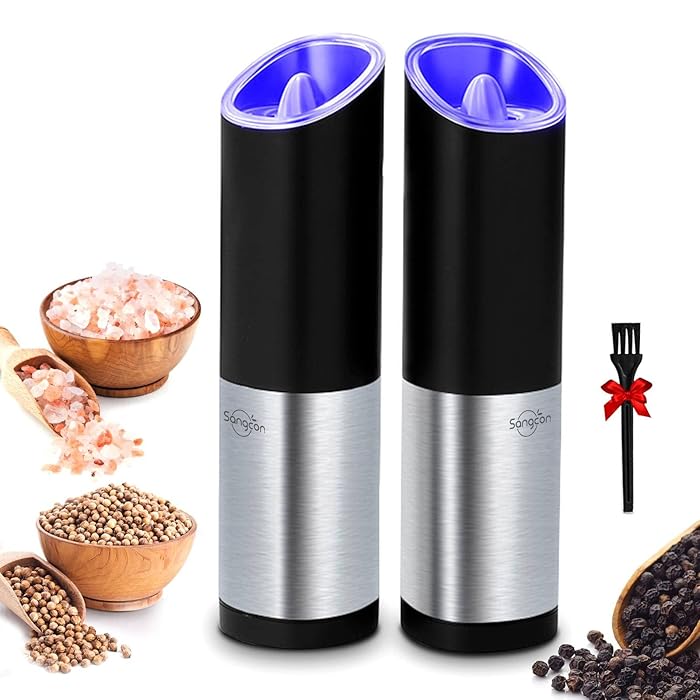 Buy Electric Salt and Pepper Grinder Mill Set with Safety & Gravity