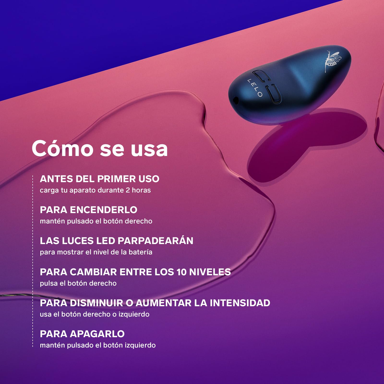 LELO NEA 3 Estimulador de Clítoris Femenino Pequeño Vibrador Mujer Consolador Sexual para Mujeres con 10 Modos de Placer y Varias Intensidades, Pitch Black