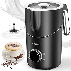 Milk Frother and Steamer, Electric Milk Frother for Coffee, 13.5oz/400mL Large Capacity Automatic Warm and Cold Foam Maker, Hot Chocolate Maker (Light Black)