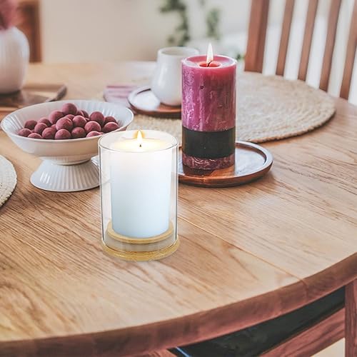 Miniatura 7 de IMIKEYA Decoración de la vela 1 Unidades a prueba de viento Candelabro Cubierta Protectora Vidrio Bambú Seguro Vidrio Material