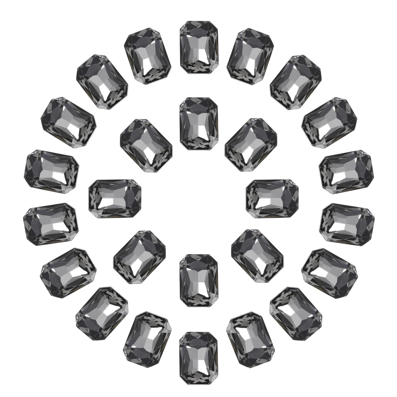 Strass en verre gris 13x18mm pour la décoration de table de fête