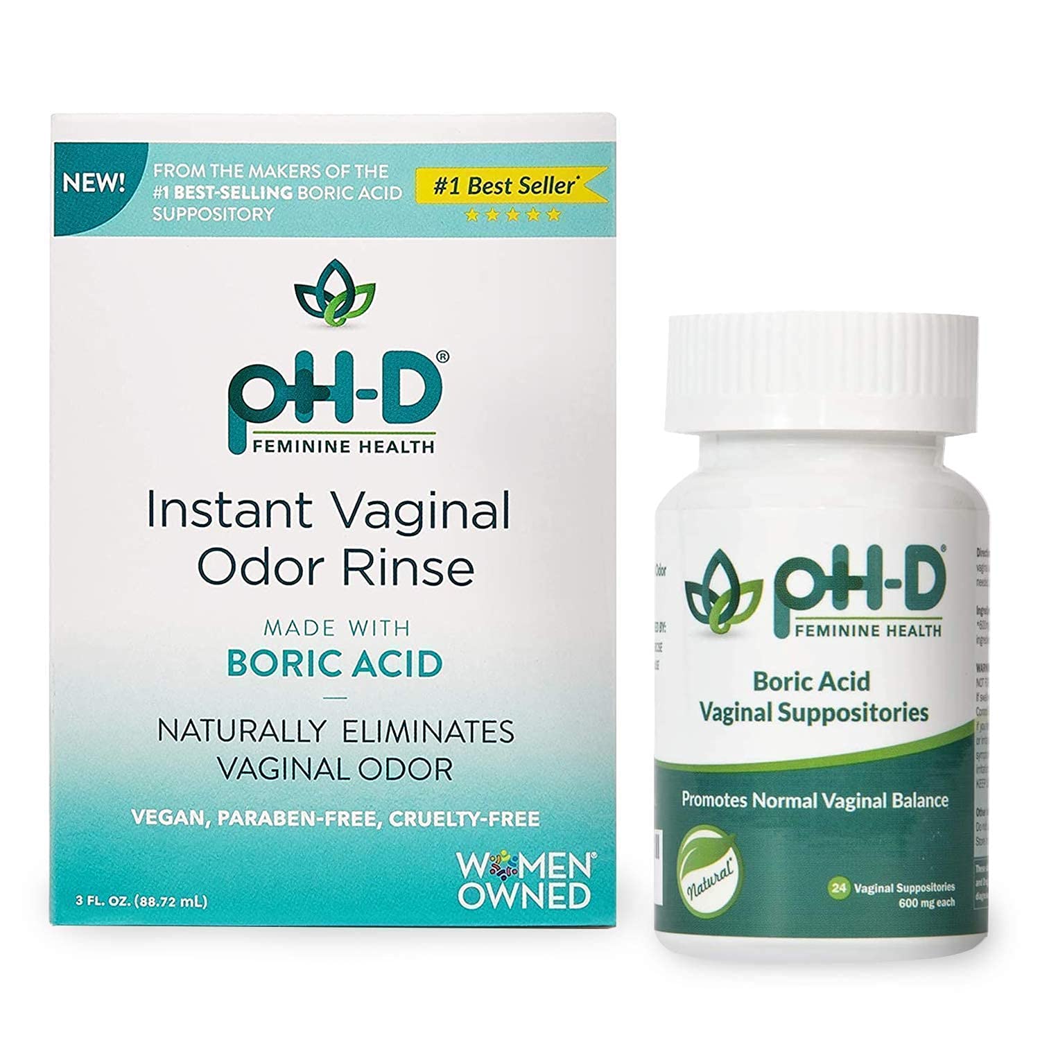 Buy pH-D Boric Acid Suppositories and Rinse Bundle - Includes 24-Count  Suppositories and Instant Vaginal Odor Rinse Online at desertcart INDIA