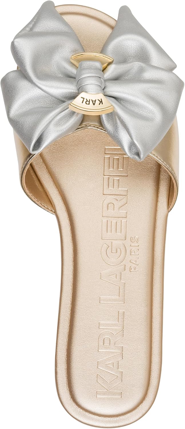 KARL LAGERFELD Women's Ciaran Flat Sandal With Bow Detail image 4