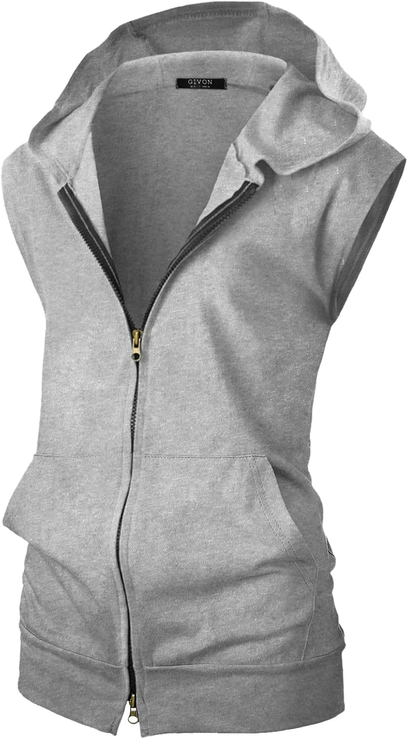 GIVON Women's Lightweight Hooded Vest Sleeveless 1/4 Zip Pullover Casual Hoodie Sweatshirt with Pockets