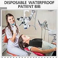 Vista 2 de Baberos Dentales Negros Desechables para Dentista de 13" x 18", 50 PCS Baberos para Pacientes Servilletas de Papel para Tatuaje de 3 Capas