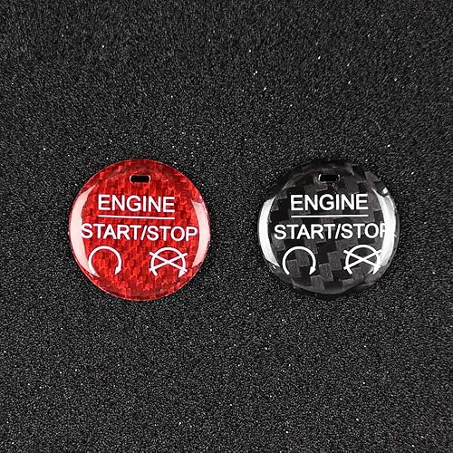 Miniatura 5 de AIRSPEED Adhesivo para botón de arranque de motor de automóvil de fibra de carbono para Ford Mustang, ajuste interior compatible con Ford Mustang
