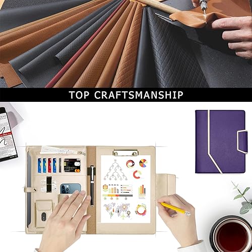 Miniatura 21 de Toplive- Cartera portadocumentos, carpeta para conferencias, organizador de documentos empresariales ejecutivo con tamaño carta/ tamaño A4,