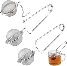 Tee Ei Für Losen Tee, 3-teiliges Set Mit 2 Griffen Und 1 Kugel Mit Kette, Edelstahl Teefilter Für Teeliebhaber, 16,8 x 5,5 cm