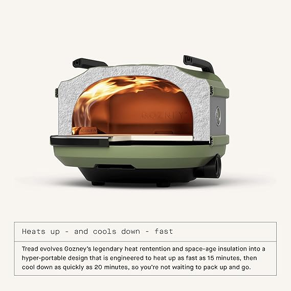 Gozney Tread Portable Pizza Oven, Off Black, Makes 12 Pizzas - Revolutionary Lateral Gas Burner, Quick Heat Up, Lightweight & Rugged Design