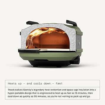 Gozney Tread Portable Pizza Oven, Off Black, Makes 12 Pizzas - Revolutionary Lateral Gas Burner, Quick Heat Up, Lightweight & Rugged Design