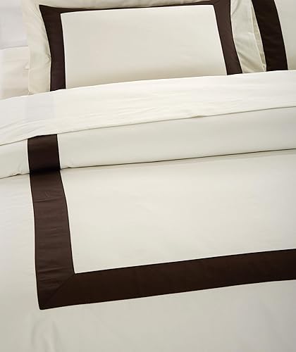 Miniatura 6 de Bicolore Collection - Juego de fundas de edredón de 3 piezas, no incluye relleno, clásico, europeo, 100% algodón egipcio, satén, lujo de 400 hilos,