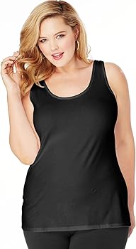 Just My Size Women's Plus Size Stretch Jersey Cami, Black, 2X at