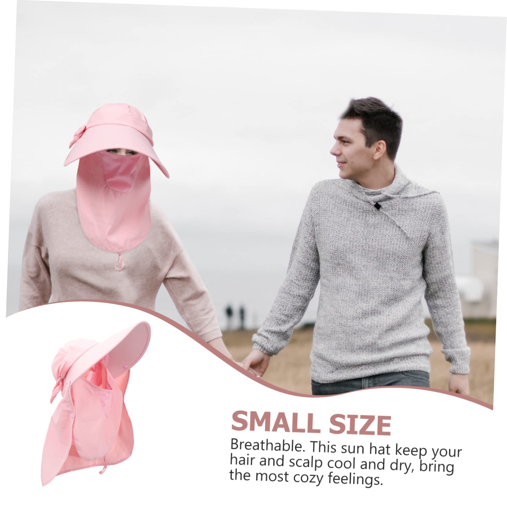 Sombrero para el Sol Aire Gorros para Mujer Sombrero Ancho de Senderismo Tapa Lumin Light Pescador de máscara diseñado con máscara Nylon Rosa