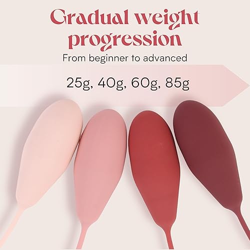 Miniatura 4 de Clea Juego de 4 entrenadores musculares para el suelo pélvico para mujeres, pelotas de ejercicio con peso de primera calidad para fortalecer y