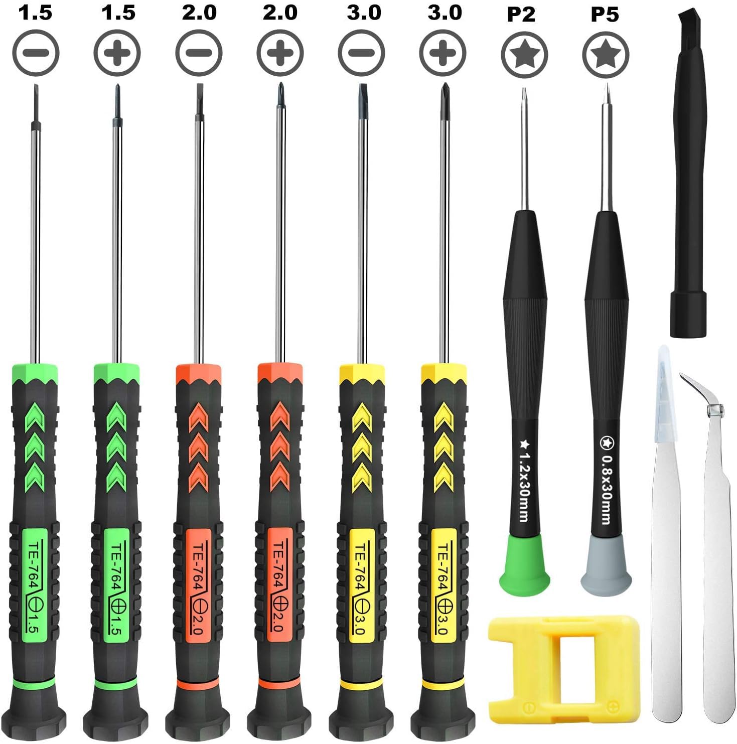 Screwdriver Set, 12 Pcs Small Screwdriver Set with Flathead Phillips Pentalobe Screwdriver In Different Sizes for iPhone PC Laptop Eyeglass Jewelry Watch