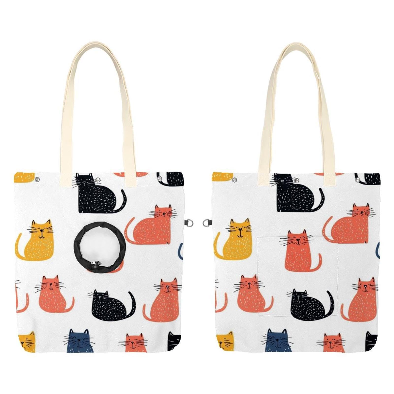 Sac à bandoulière pour animaux de compagnie avec grande ouverture pour la tête