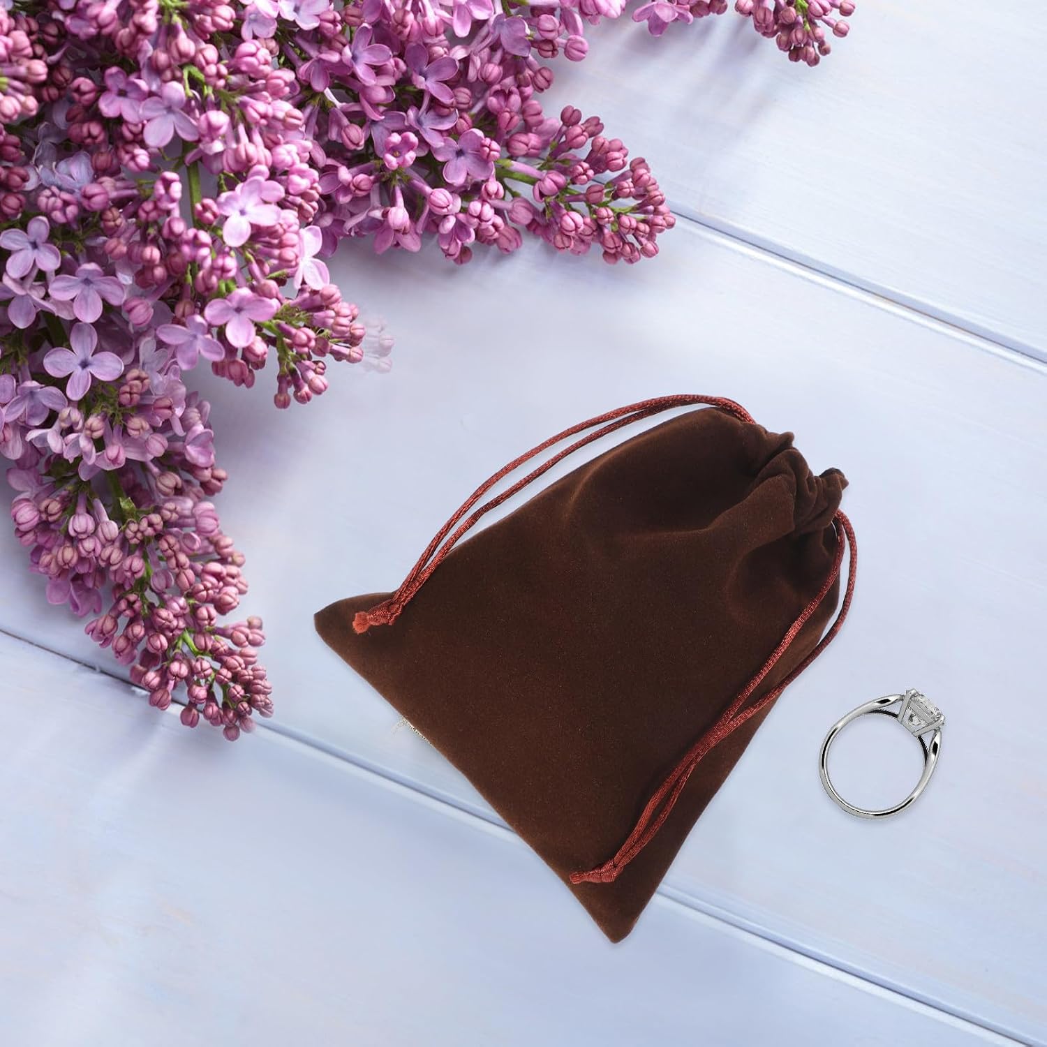 48pcs Velvet Drawstring Bags for Jewelry Storage, Small Compact Size 12x10cm, Practical Lint Material Pouches for Holding Small Items in Daily Life