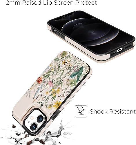 Miniatura 5 de uCOLOR Funda de piel con tapa para iPhone 11, para mujeres y niñas, con tarjetero y función atril, diseño de mármol, compatible con iPhone 11 de 6.1