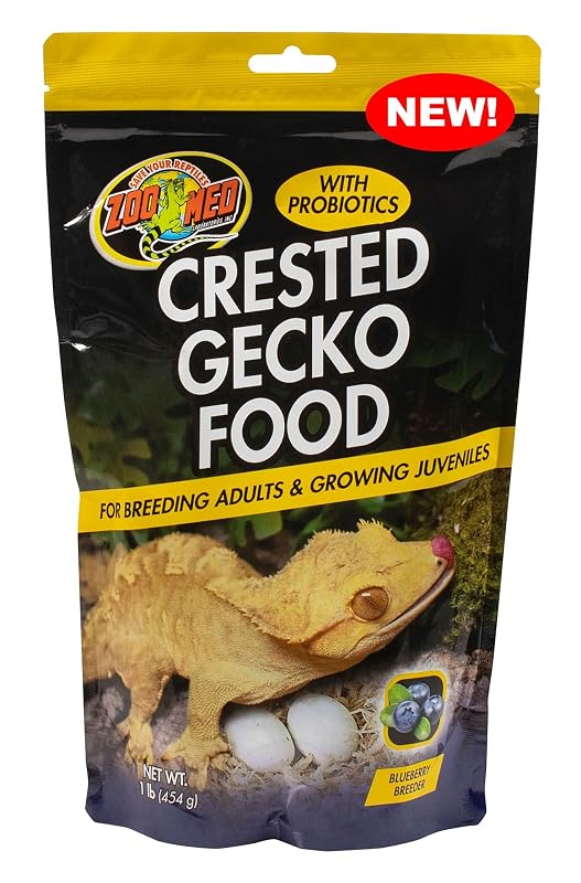 Alimento para Gecko-de-crista Zoo Med com sabor blueberry, Fórmula Breeder, 454 g