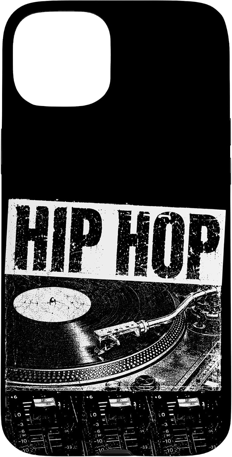 Vintage Hip Hop 90s Old School Vinyl Record Distressed Case for iPhone 15 Plus
