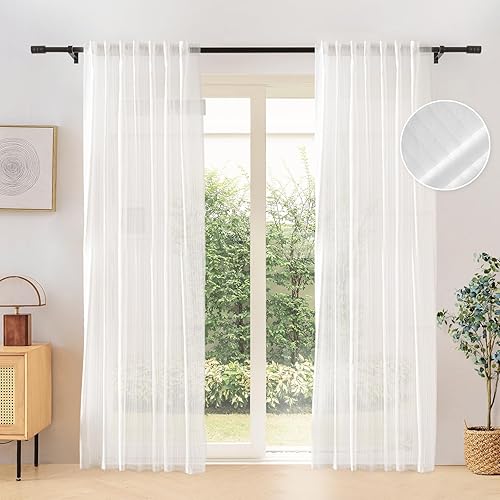 Weenye Cortinas traslĂşcidas blancas de 84 pulgadas de largo, decoraciĂłn del hogar, con ojales, aireadas y ligeras, elegantes, filtrantes de luz, Weenye Cortinas traslĂşcidas blancas de 84 pulgadas de largo, decoraciĂłn del hogar, con ojales, aireadas y ligeras, elegantes, filtrantes de luz,