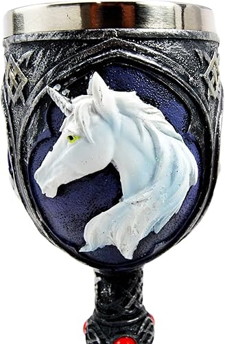 Miniatura 6 de Ebros Vial Of Everlasting Life Raro Unicornio Blanco Cáliz Bebida Alcohólica Bebida Copa Copa Copa 7.5 "H Antiguo Místico Mítico Legendario Animal