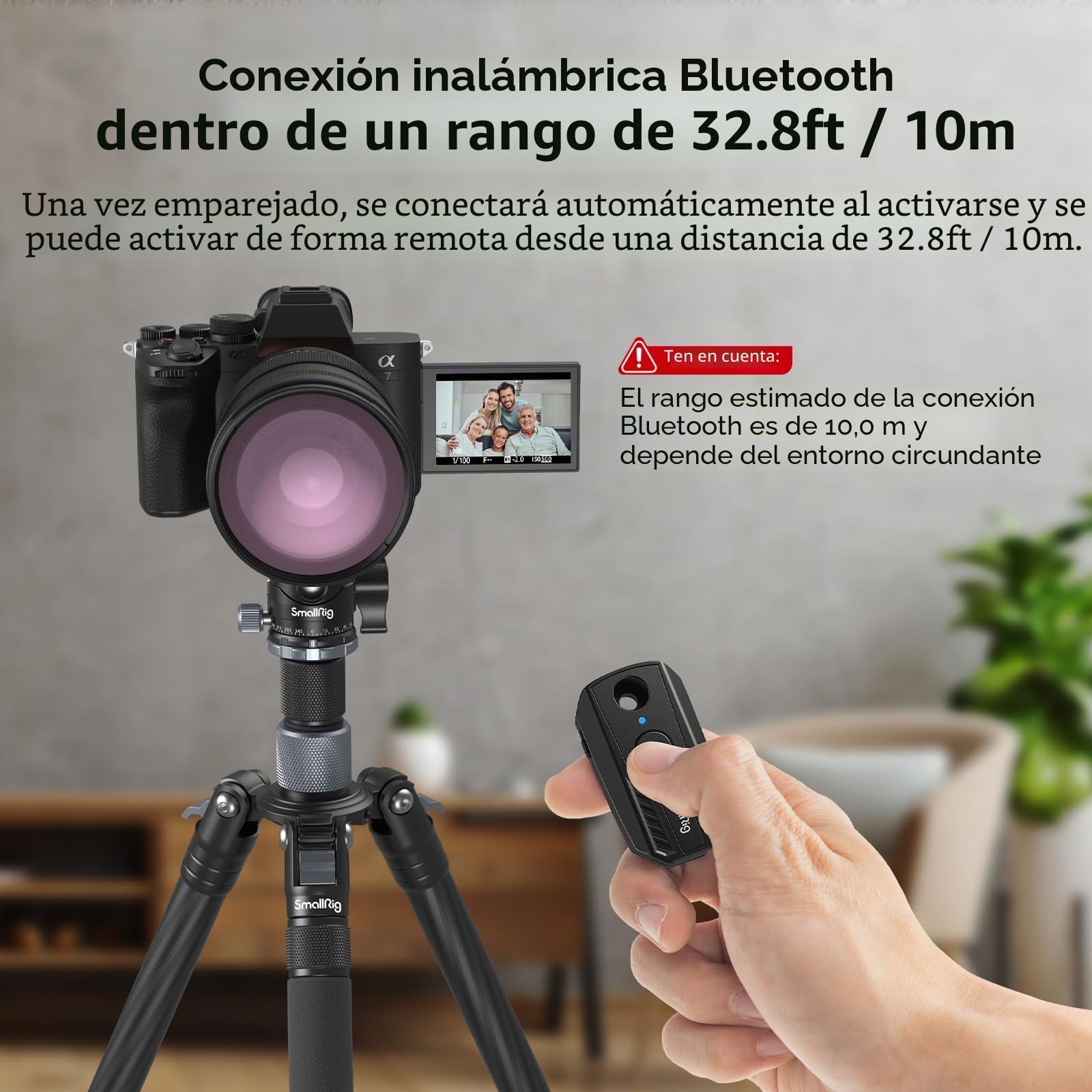 SMALLRIG Control Remoto Inalámbrico para Sony para Canon para Nikon, Apto para A7R V/IV/III, A7S/A7 III, A6700, FX3, A7C, A7CR, A7C II, ZV-E10, R5, R6, R7, R8, R10, Z50, Zfc, Z30-3902