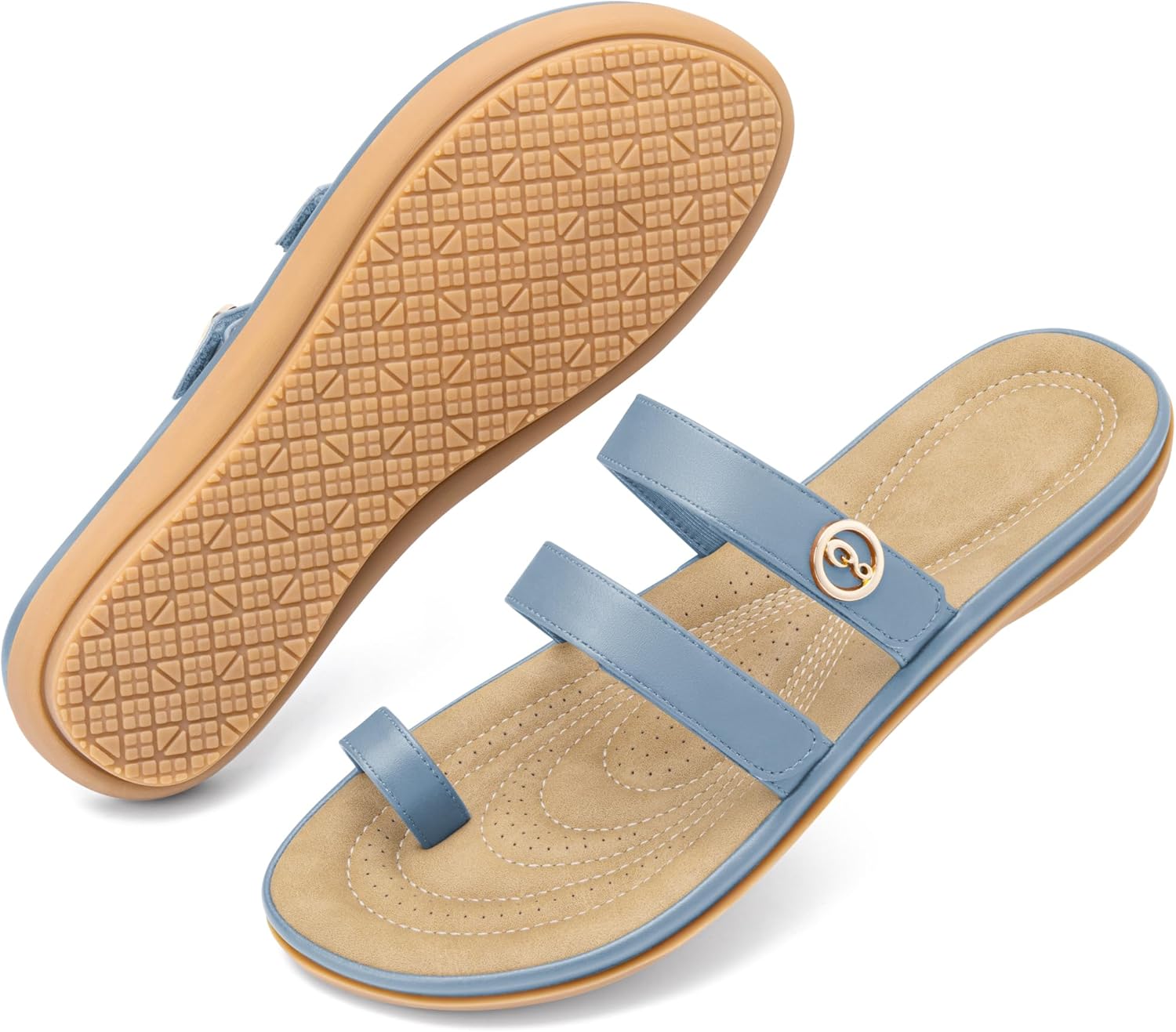 Comfortable Womens Slide Sandals: Slip-On & Cloud-Soft Cushioned for Daily Errands & Home - Breathable & Anti-Slip for All-Day Confidence in Summer - Busy Women 25-45