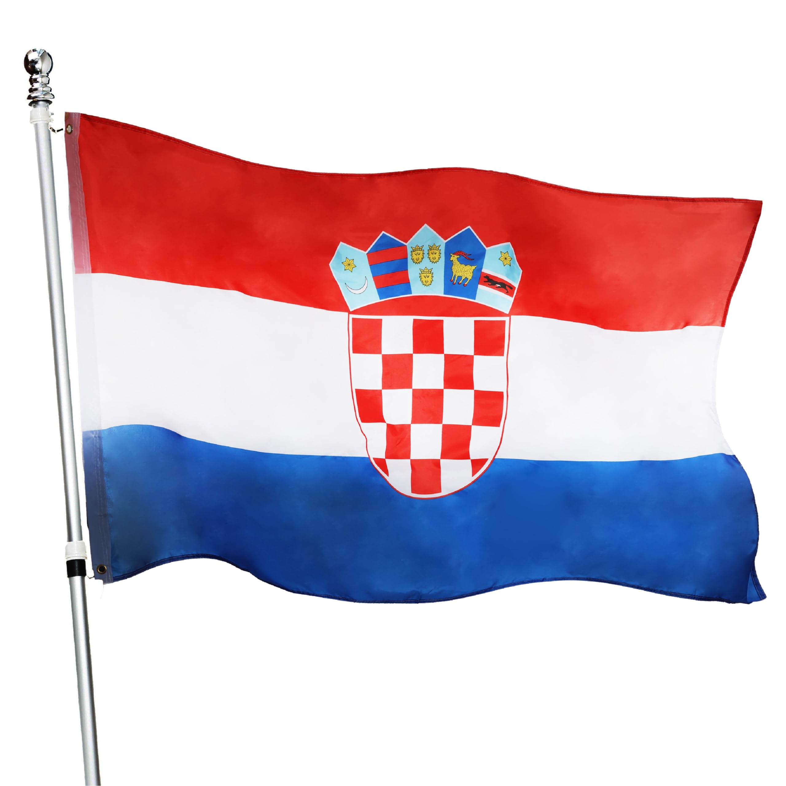 Large Croatia Flag - 5ft x 3ft Croatian Flag - Euros Football Supporter Indoor Outdoor Decoration