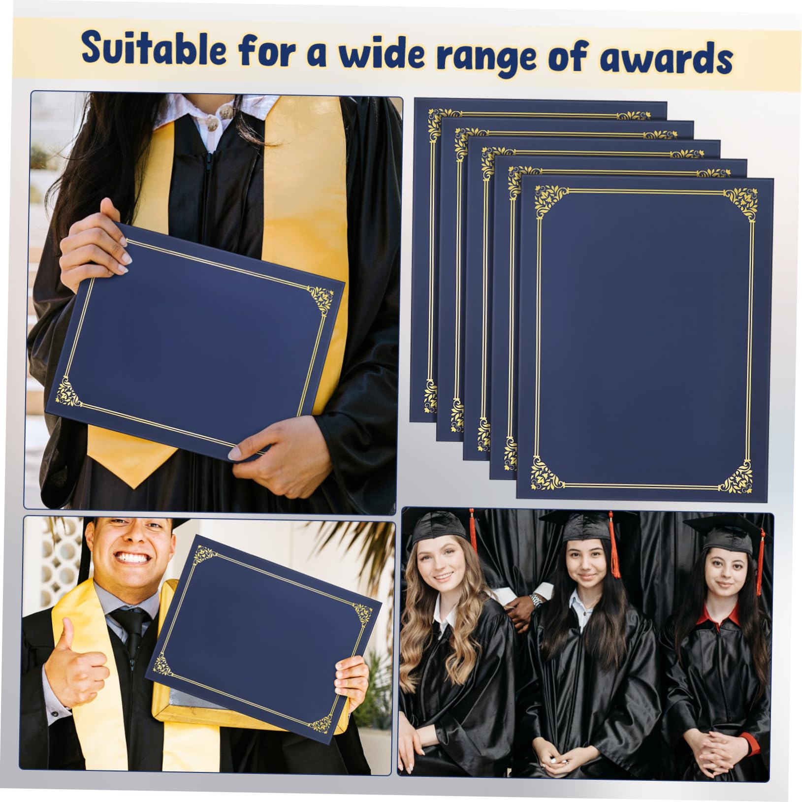 Genérico 30 Piezas Cubiertas de Certificados con Borde para Diplomas Soporte de Decorativos Profesional para Graduaciones y Reconocimientos