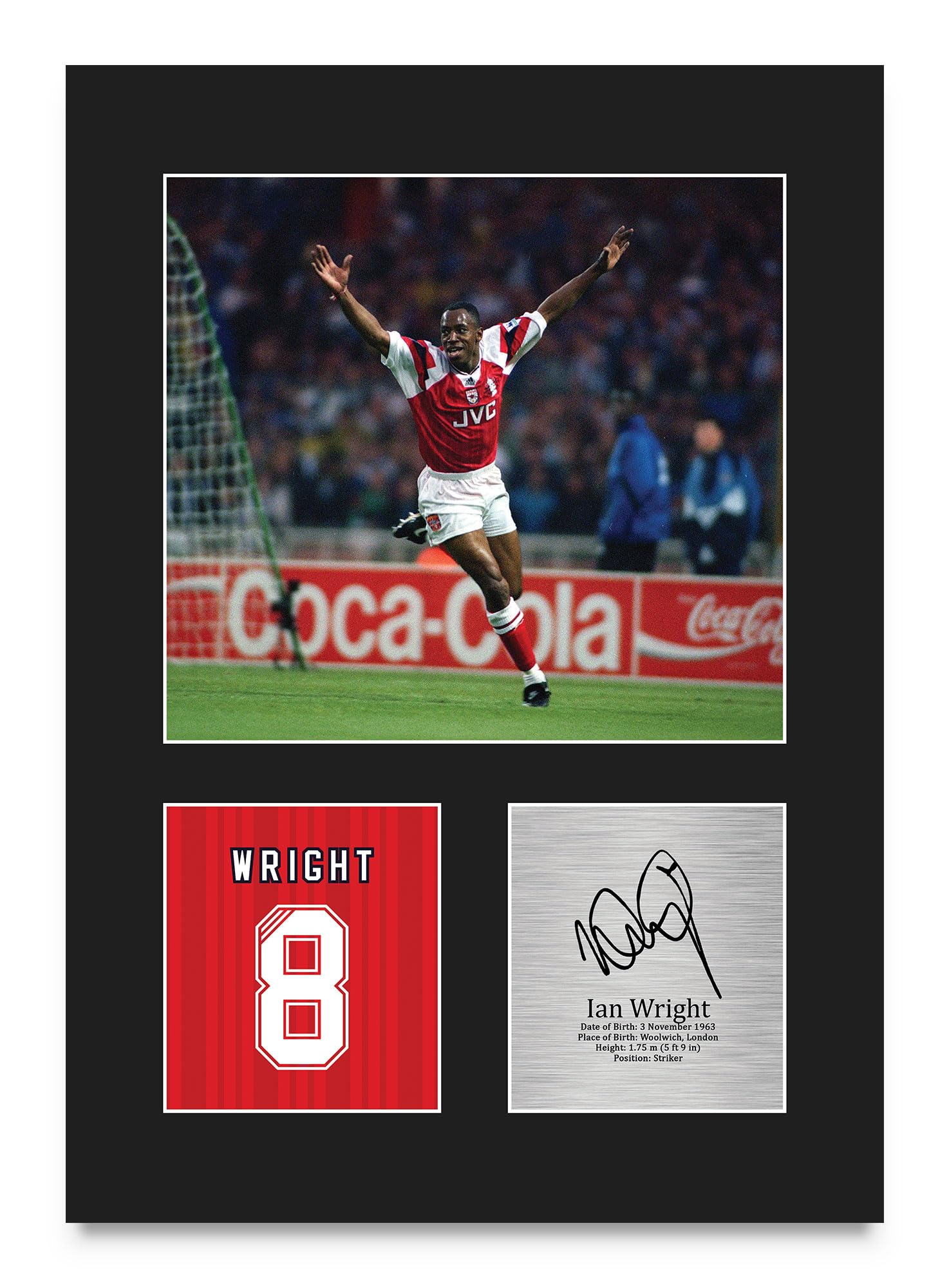 HWC Trading Ian Wright Arsenal Gifts Printed Signed Autograph Picture for Football Fans and Supporters - A4 Portrait