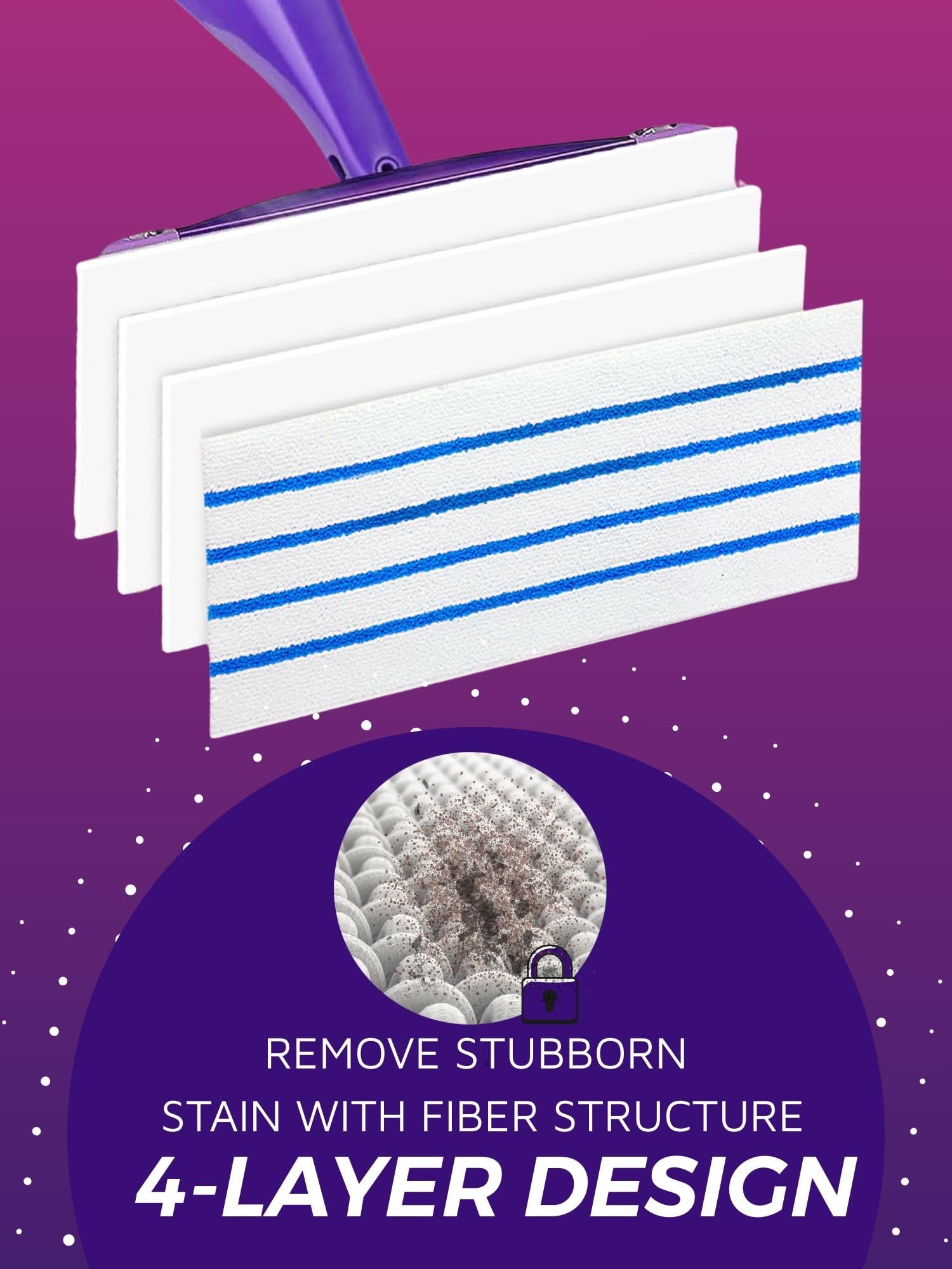 Frescares 50 Almohadillas De Microfibra Semidesechables Multisuperficie Compatibles Con Swiffer Wetjet Y Todas Las Húmedas 10 a 11 Pulgadas, Gruesas Absorbentes