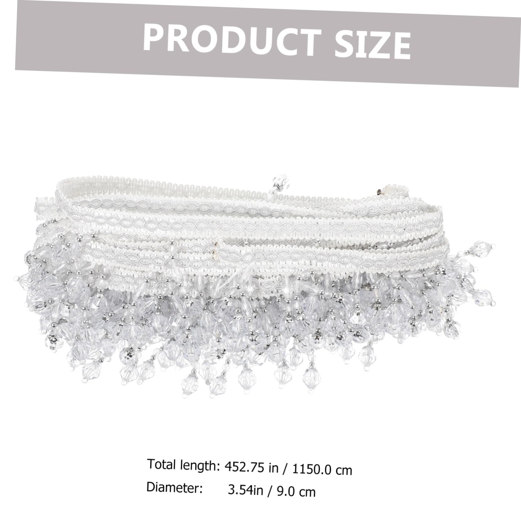 LIFKOME Bordure De Rideau à Franges Perlées Blanc 11,5 m Multifonction Diy Décoration Textile Maison Fête Artisanat