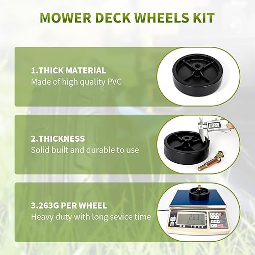 Miniatura 3 de 734-0973 - Rueda de cubierta compatible con cortacésped Cub Cad et Riding Mower, paquete de 2 ruedas enrollables de cubierta trasera 112-0337 para