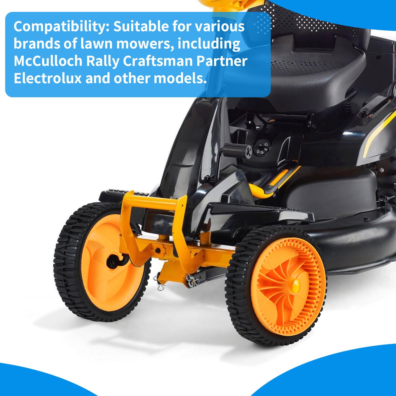 SWAWIS Lot de 2 Roues Tondeuse 53 Dents Compatible avec Craftsman Partner Electrolux McCulloch Rally et Autres Tondeuses à Gazon