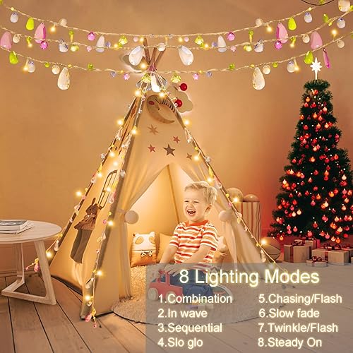 Miniatura 6 de Guirnalda de luces LEDES cadenas de luces para interior recámara Niñas – Coco Chic – 30 de día festivo con Colorful joyas – Mains Powered -8 modos-