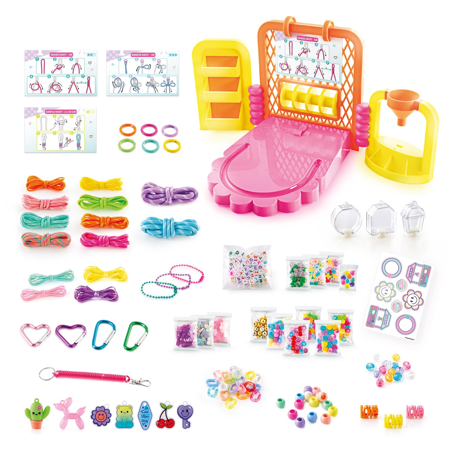 Canal Toys - Style 4 Ever - Fabrique à Porte-Clés DIY 3 en 1 - Crée Tes Porte Clefs Uniques Ultra Stylés - Paracordes, Aquacharms, Perles et +150 Accessoires - Idée Cadeau Enfant Dès 6 Ans - OFG 366