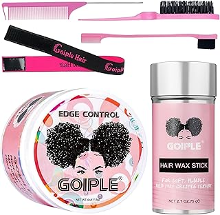 Strong Hold Non-Greasy Edge Control Gel and Wax Stick with Hair Comb for All Hair Types - No Flaking Edge Wax for Styling Black Hair Wigs