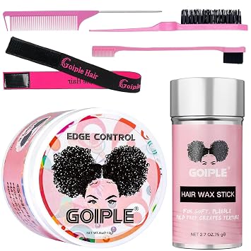 Strong Hold Non-Greasy Edge Control Gel and Wax Stick with Hair Comb for All Hair Types - No Flaking Edge Wax for Styling Black Hair Wigs